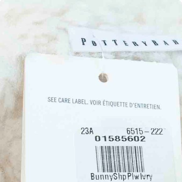 NWT Pottery Barn Sherpa Bunny Pillow - Color Ivory - Picture 4 of 8